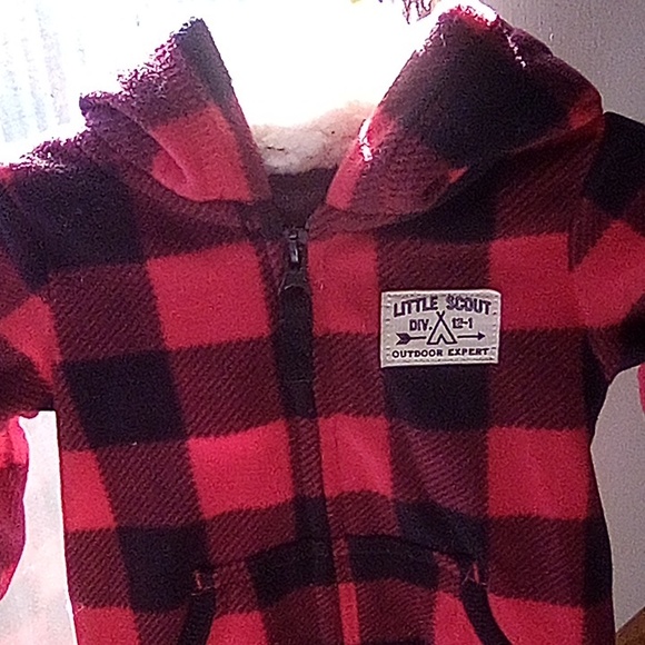 Carter's 3 mo baby boy Fleece Coverall - Picture 2 of 5